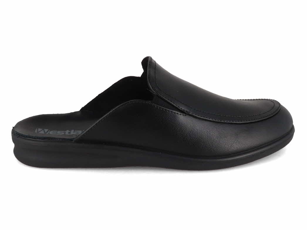 Josef Seibel Men Leather Slippers Black Free US Shipping