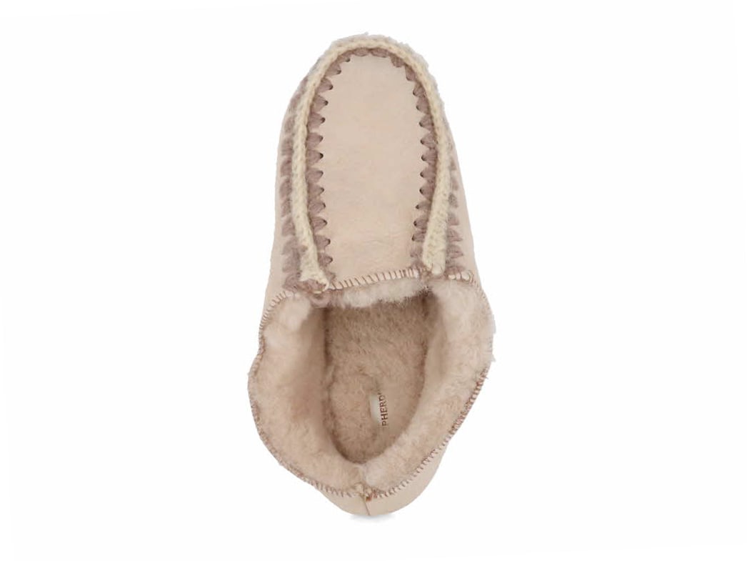Women's slippers with two crossed straps sheepskins black main image 1