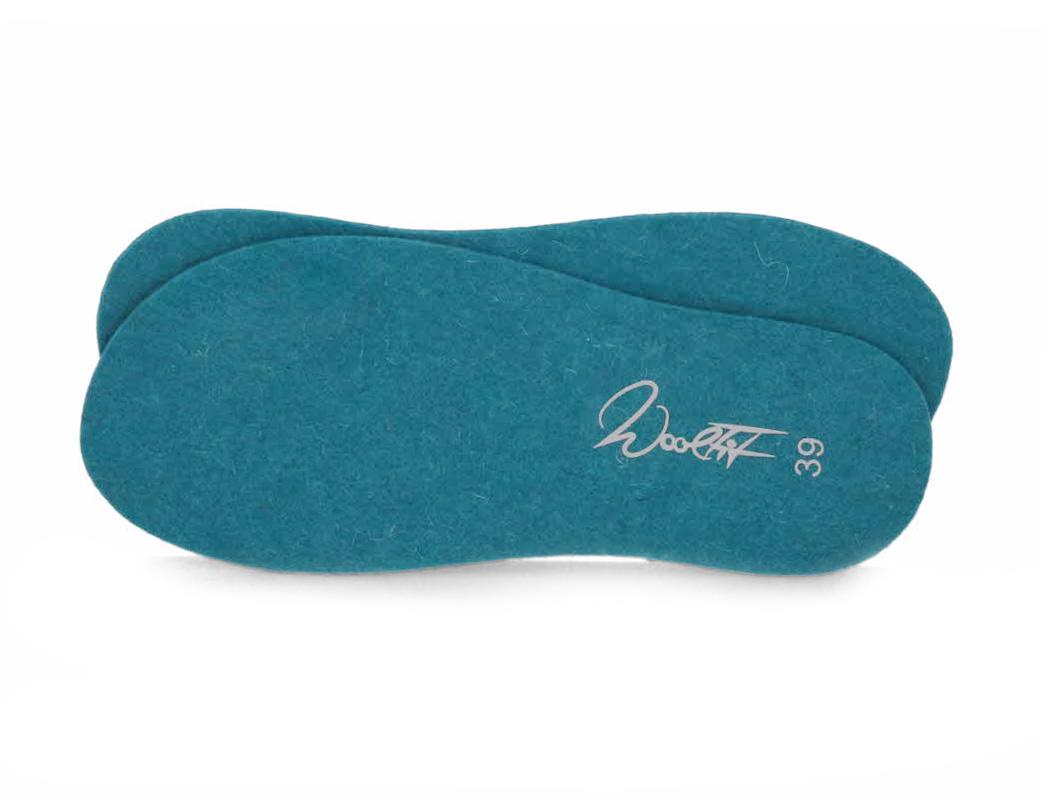 3mm Natural Felt Insoles | WoolFit | turkey blue