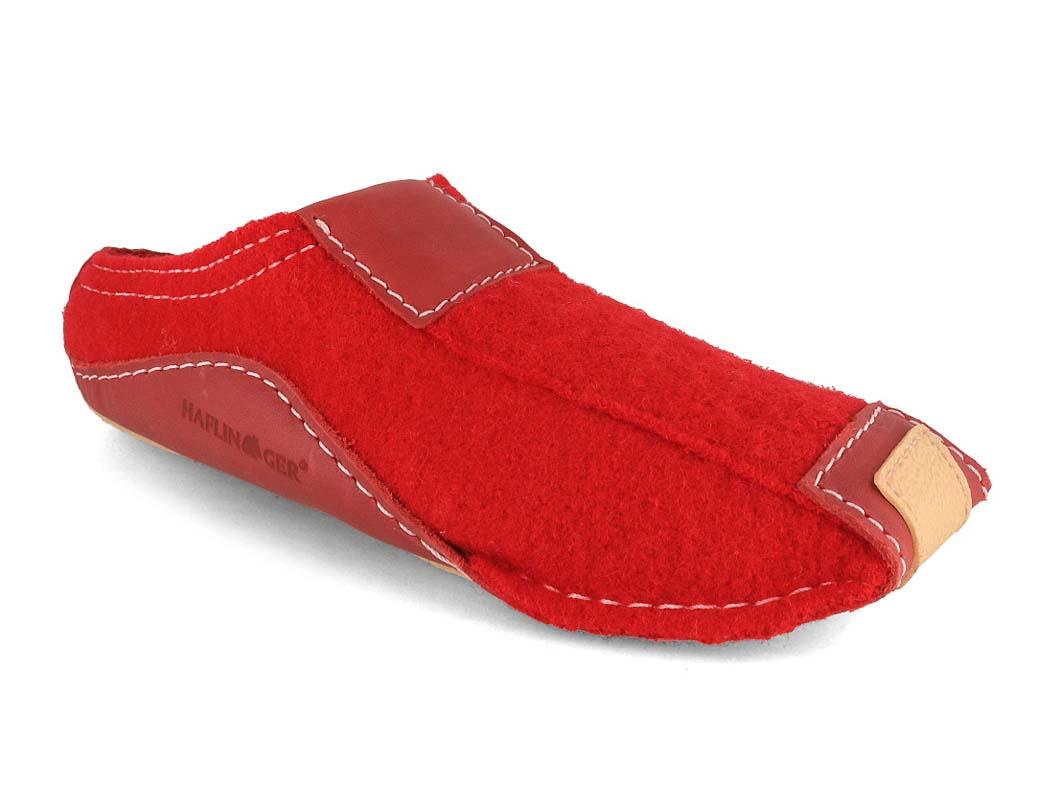 HAFLINGER Women Boiled Wool Slippers |Pocahontas, Red|