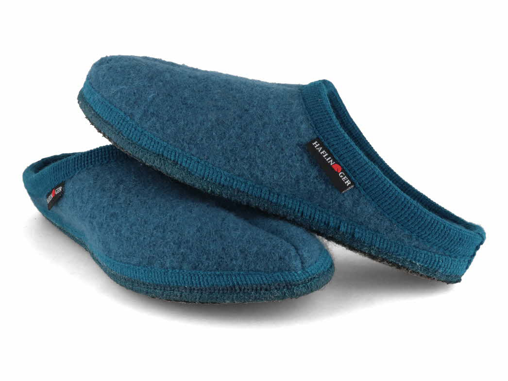 HAFLINGER Unisex Felt Slippers | Alaska, Turquoise | Fr