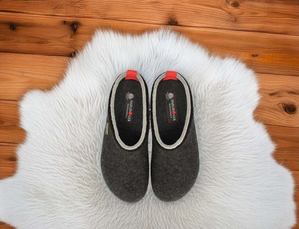 Haflinger Pantoffels Dames Kris Grizzly 711056, Grootte:45, Kleur:Ivoor