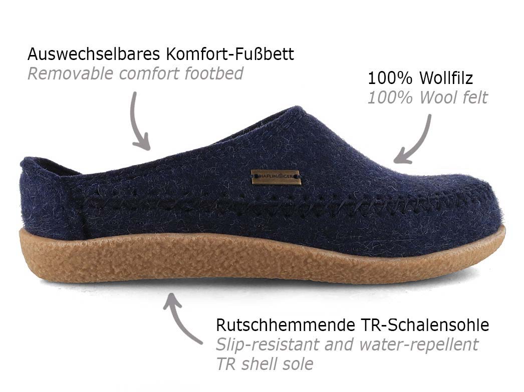 Haflinger BLIZZARD CREDO - Pantoffels - schwarz/zwart
