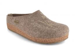 HAFLINGER Women Clogs with cork footbed Grizzly Meadow, turf
