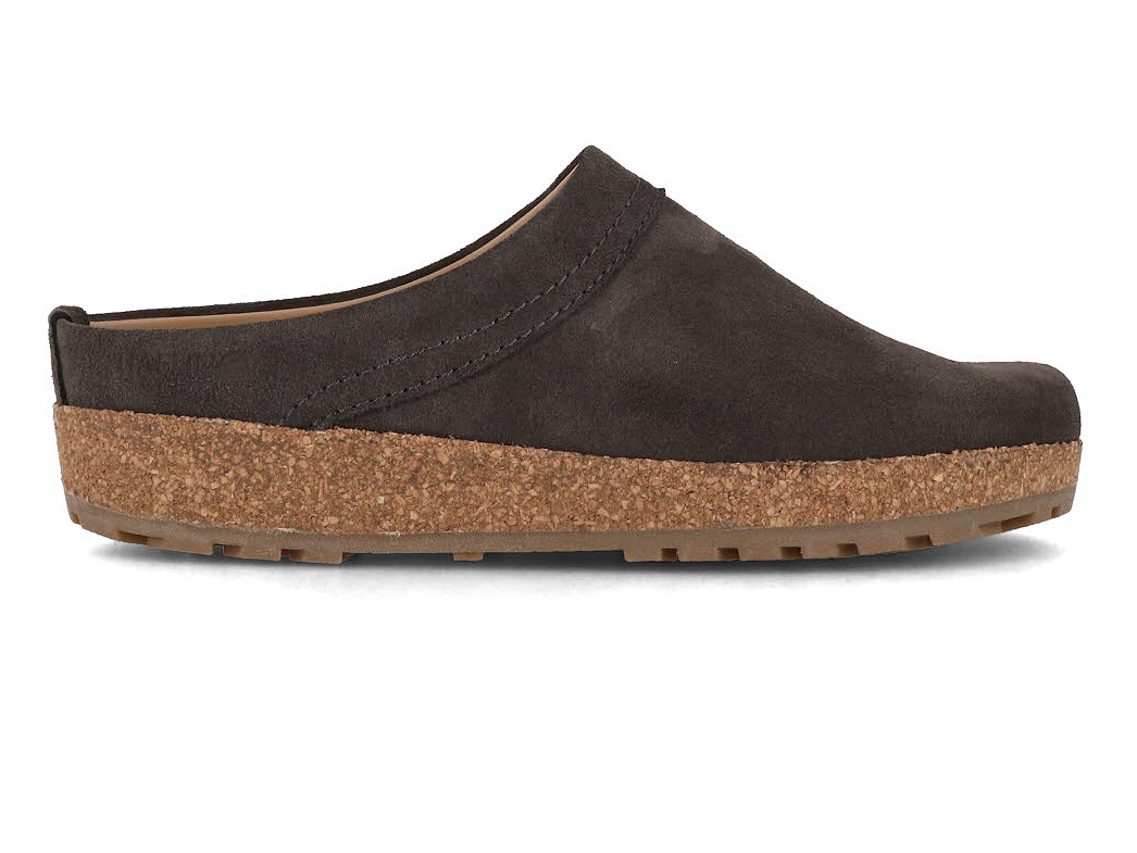 HAFLINGER Men Women Nubuck Clogs | Malmö, Graphite|