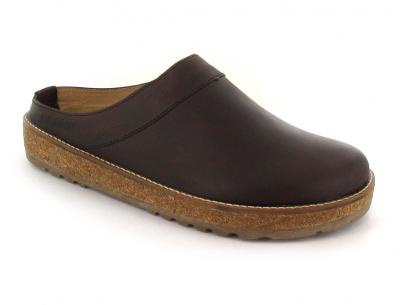 HAFLINGER | Unisex Leather Clog Travel Classic, Brown | Express Shipping