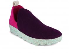 ASPORTUGUESAS Shoes | Felt Slippers City, dark purple/fuchsia
