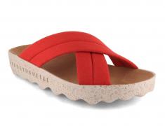 ASPORTUGUESAS Women Cross Sandals 'Curr', ruby