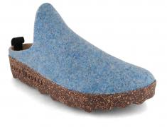 ASPORTUGUESAS Women Felt Clogs 'Come', sky blue yellow