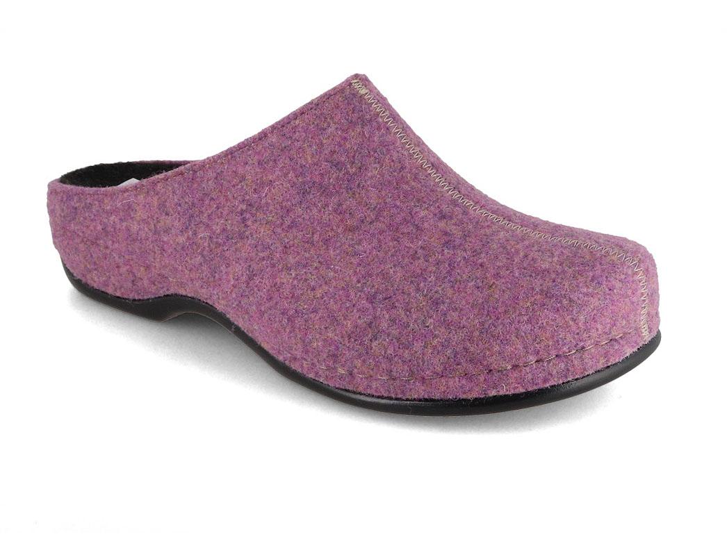 Berkemann BERKOFLEX Felt Slippers Florina, antique pink | Wool Clogs