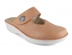 Berkemann BERKOFLEX Women Adjustable leather Clogs 'Heliane', beige