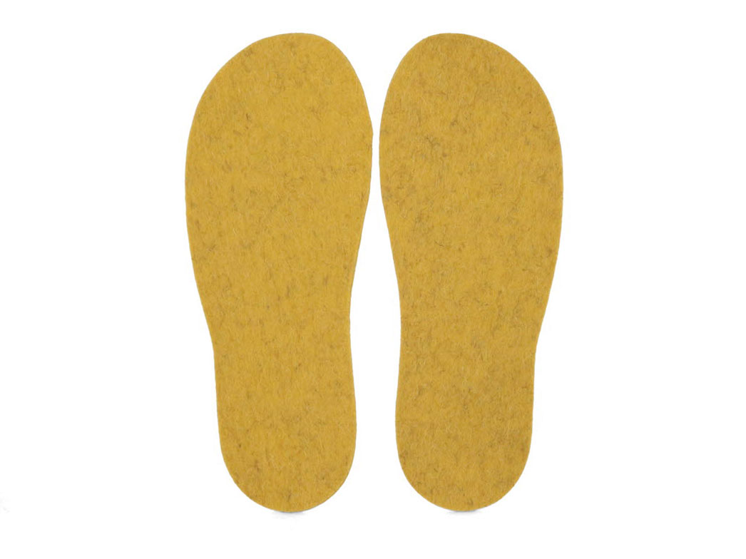 Colorful Felt Insoles in 5mm Thickness | WoolFit | yellow --> Boiled ...