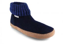Gottstein Unisex high Wool Slippers 'Dakota', ink blue