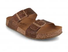 HAFLINGER Bio Andrea, brown raie | Women leather Sandals
