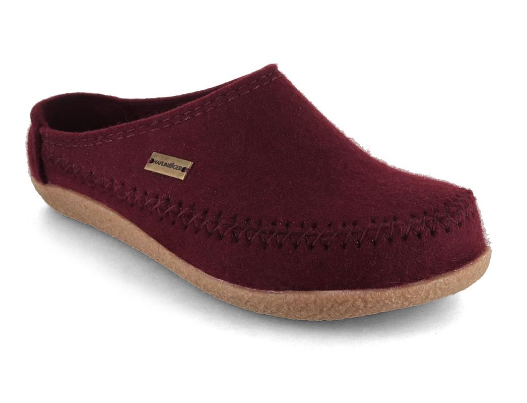 HAFLINGER Blizzard Credo, bordeaux | Felted Wool Clogs