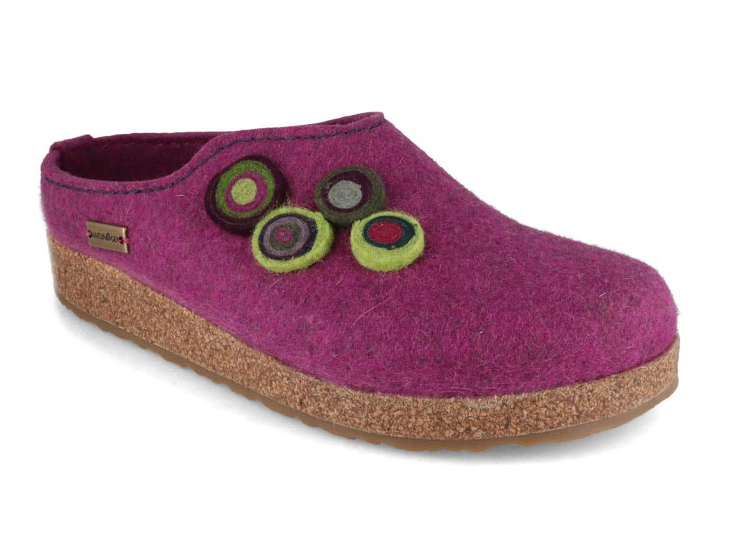 Lach plastic Interpersoonlijk ❤ HAFLINGER | Wool Felt Clog Grizzly Kanon, Mulberry | Express Shipping