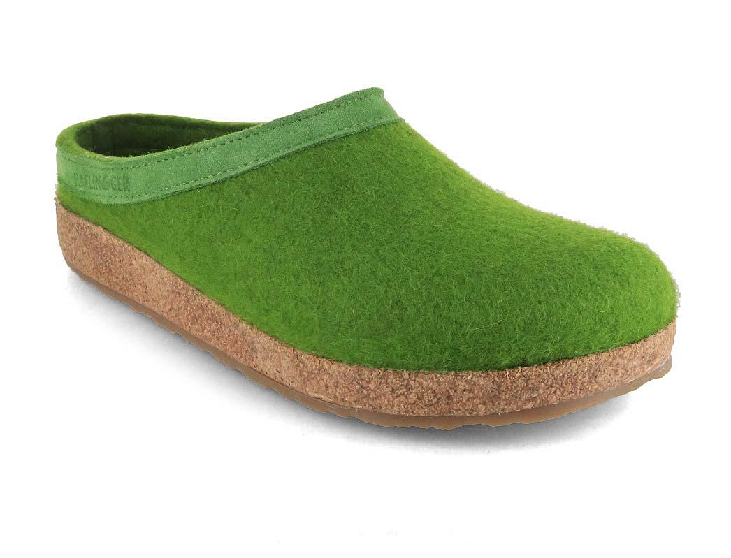 HAFLINGER Felt Clog Grizzly Torben Grass Green Express Shipping