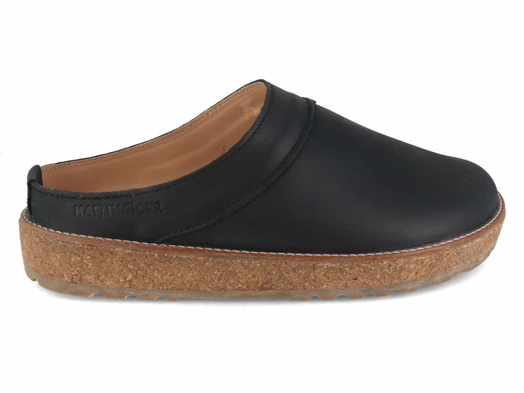 HAFLINGER Leather Slipper | Travel, Black | Free Shipping