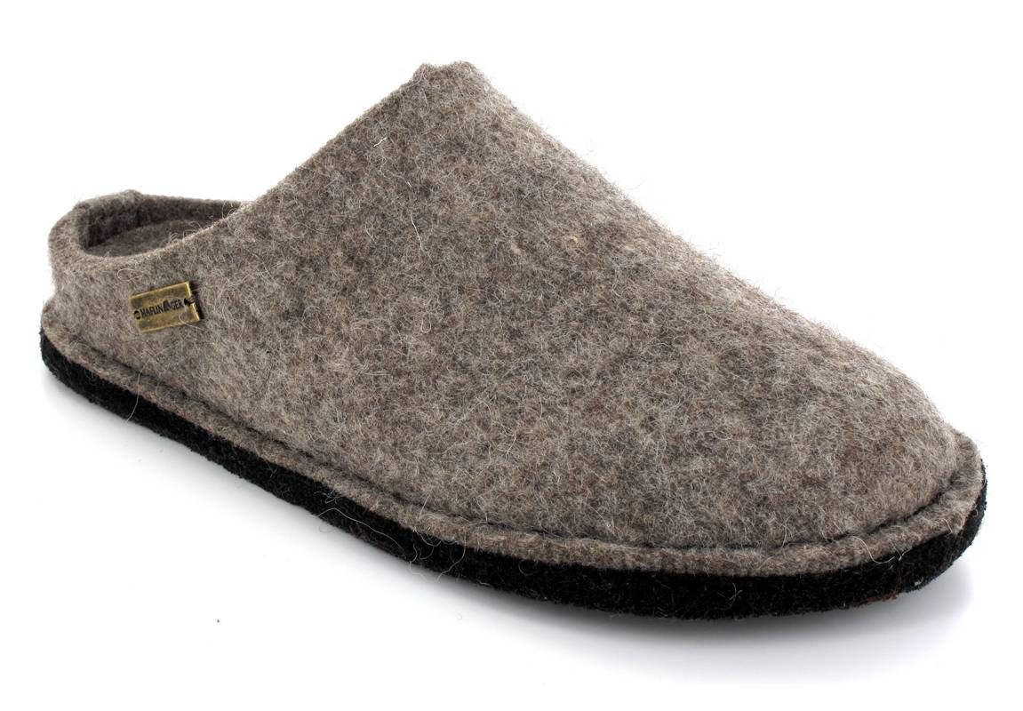 brown haflinger wool slippers
