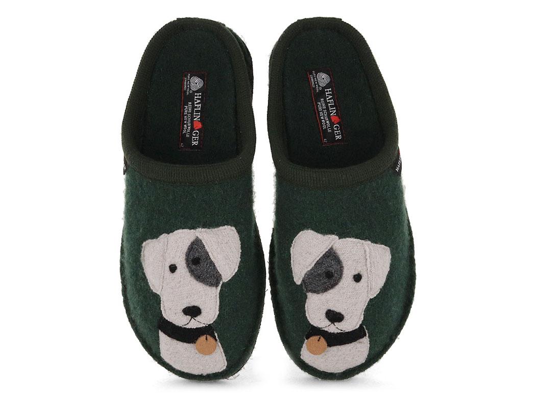 HAFLINGER Flair Rudi , moss | Slippers with motiv