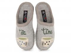 HAFLINGER Flair Tea Time, stone-gray | Felt Slippers