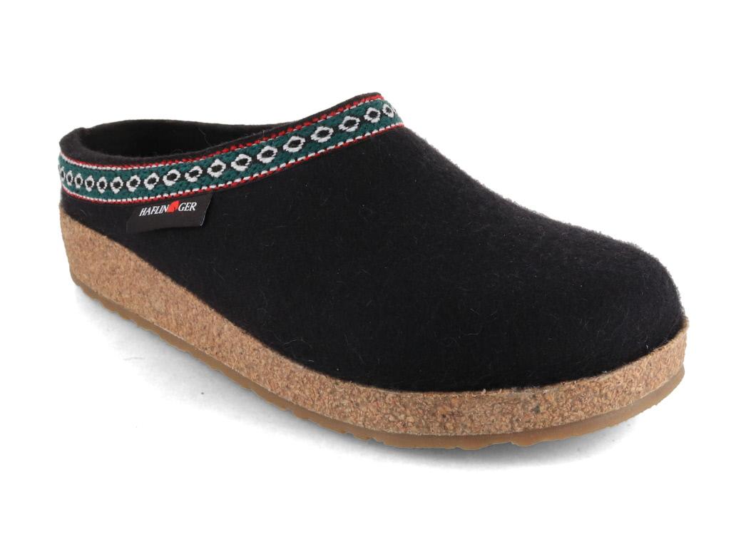 HAFLINGER GZ Franzl wool felt clog in black