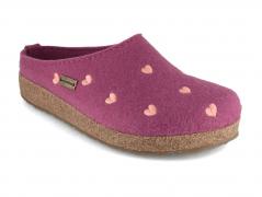 HAFLINGER Grizzly Cuoricino, heather rose | Women Felt Clogs
