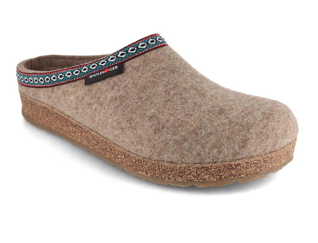 HAFLINGER Grizzly GZ Clogs, earth | Felted Wool Slippers