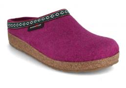 HAFLINGER Grizzly GZ Clogs, mulberry | Felted Wool Slippers