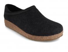 HAFLINGER Grizzly GZH Clogs, graphite | Felted Wool Slippers