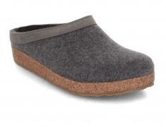 HAFLINGER Grizzly GZL Clogs, anthracite | Felted Wool Slippers