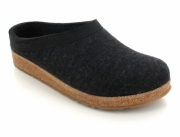 HAFLINGER Grizzly GZL Clogs, charcoal | Felted Wool Slippers