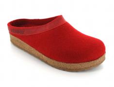 HAFLINGER Grizzly GZL Clogs, ruby | Felted Wool Slippers