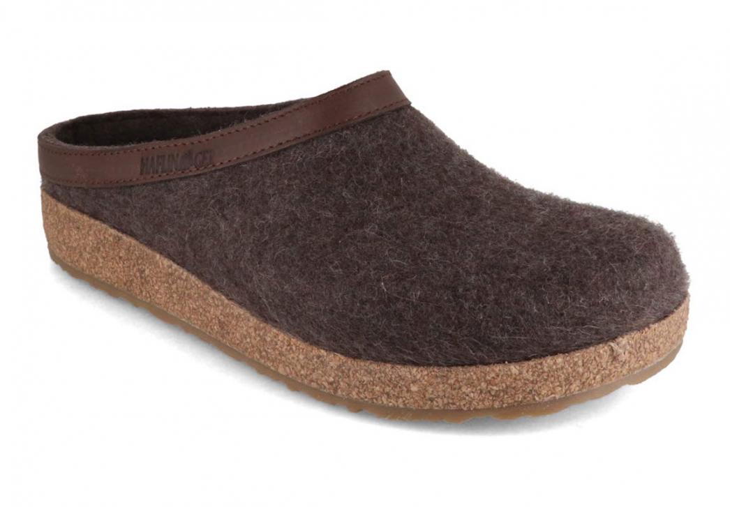 HAFLINGER Grizzly GZL Clogs, smokey brown | Arch Support Slippers