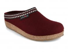 HAFLINGER Grizzly Lucky, bordeaux | Felted Wool Clogs