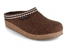 HAFLINGER Grizzly Lucky, chocolate |  Women Felt Clogs
