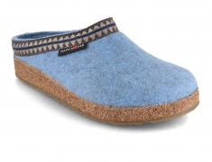 HAFLINGER Grizzly Lucky, ice blue | Felted Wool Clogs