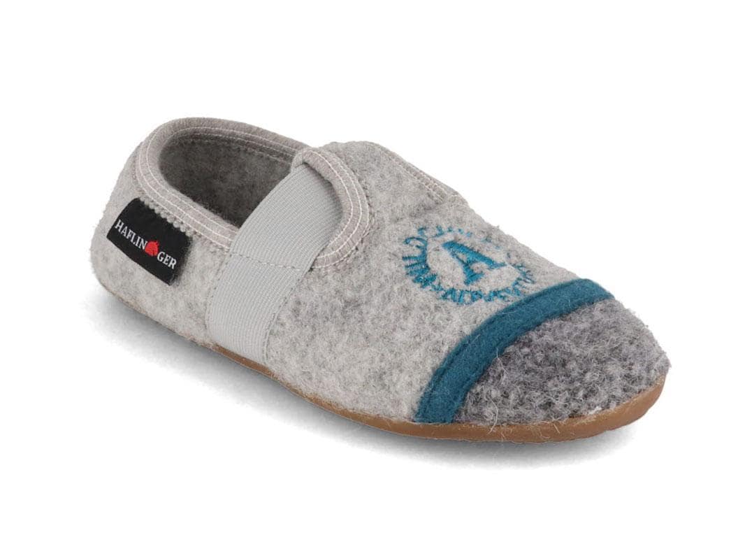 HAFLINGER Kids Slippers | Wild Child, Stone Gray