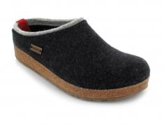 HAFLINGER | Wool Felt Clog Grizzly Kris, Graphite | Express Shipping