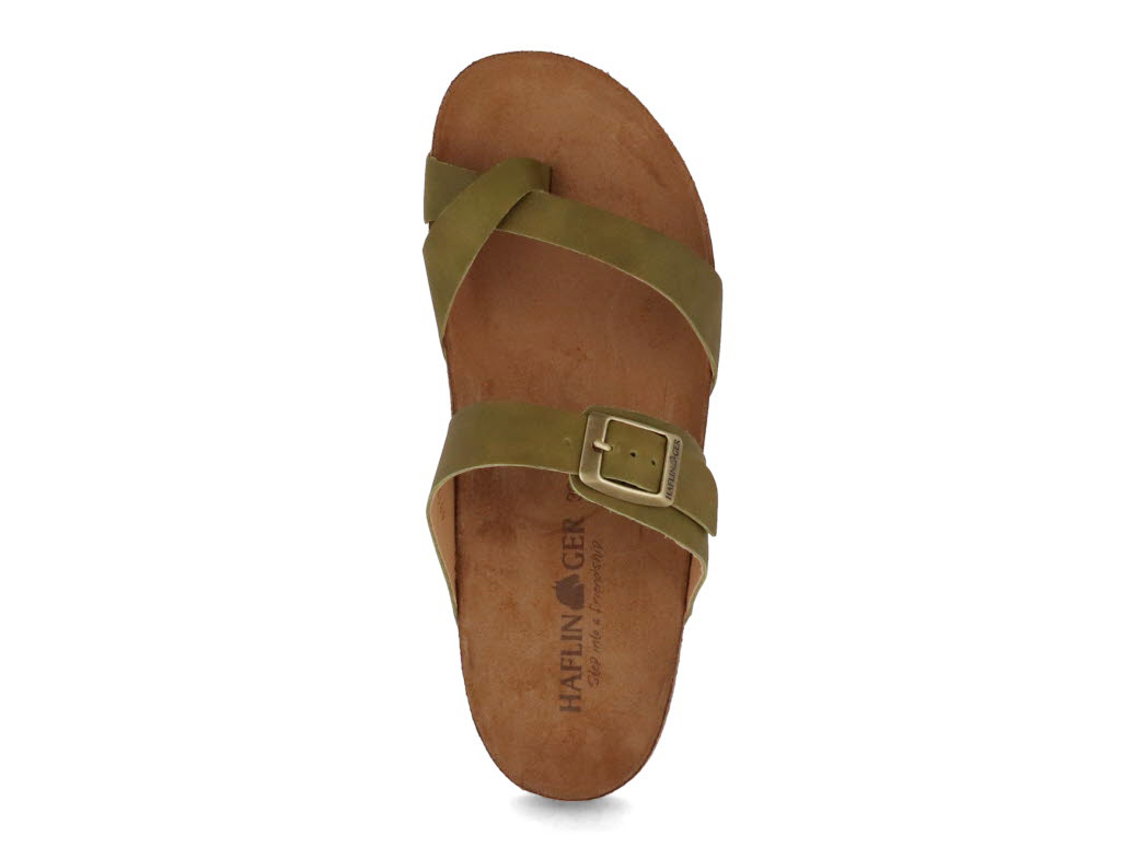 HAFLINGER Men's Cora Thong Sandals – Soft Leather Anatomic Cork Footbed Non-Slip Slides