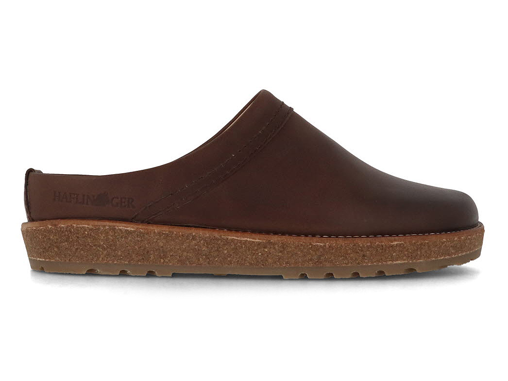 HAFLINGER Men Women Clogs | Travel Classic, Dark Brown