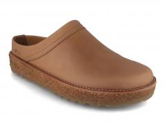 HAFLINGER Men Women Leather Clogs 'Travel Classic', taupe
