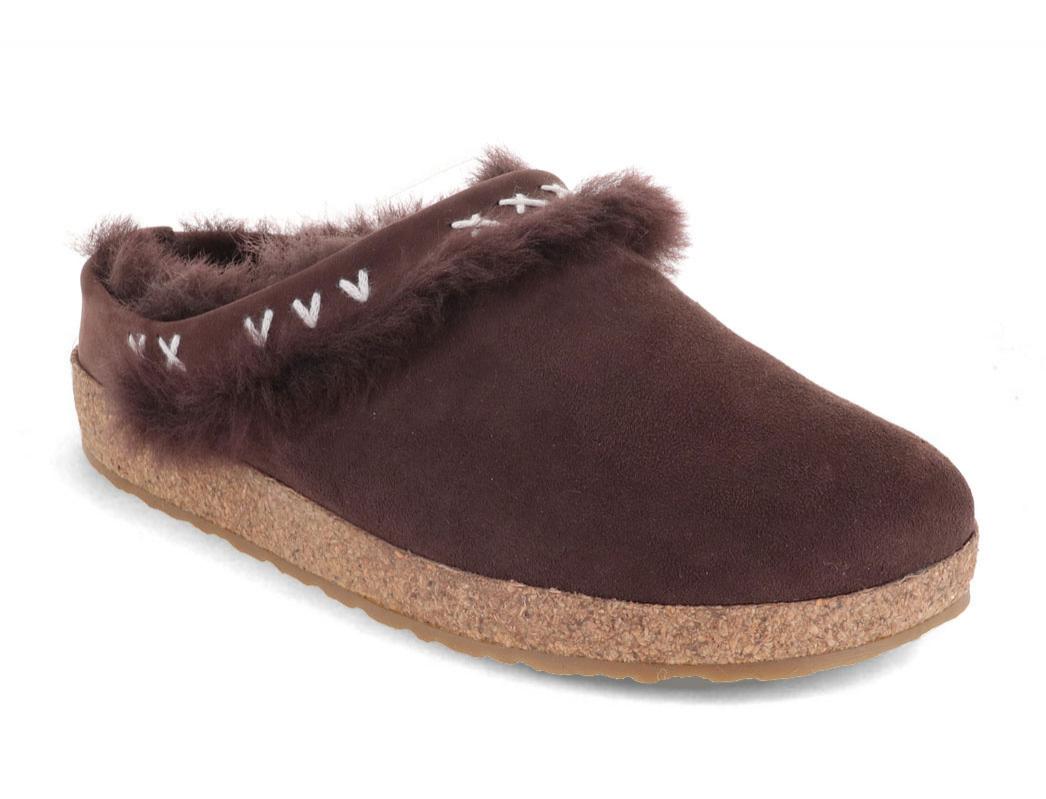 HAFLINGER Sheepskin Slippers with Arch Support | Shetland, Brown