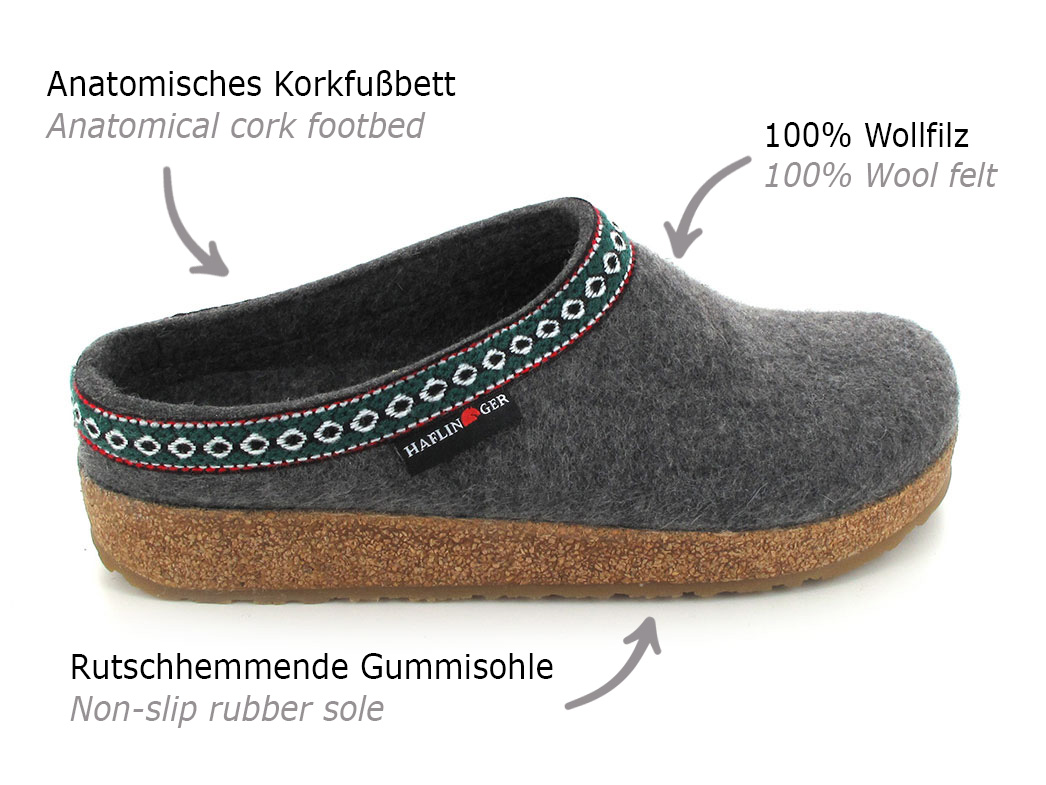 ❤ Slippers with Arch Support GZ Franzl, anthracite