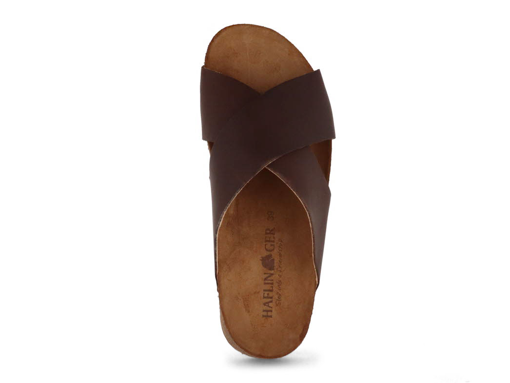HAFLINGER Bio Leather Comfort Sandals | Mio, Dark Brown