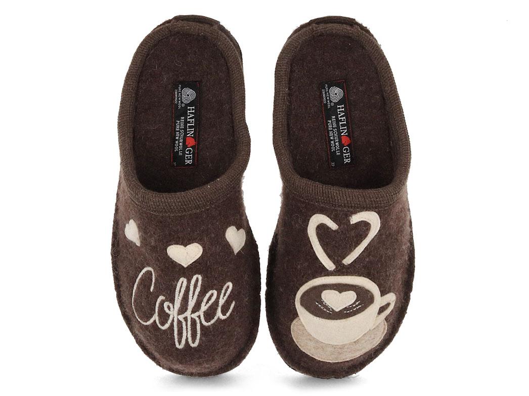 HAFLINGER Unsisex Slippers 'Flair Coffee Time', brown mottled