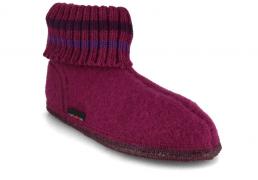 HAFLINGER Women Boiled Wool Slipper Boots 'Paul', mulberry