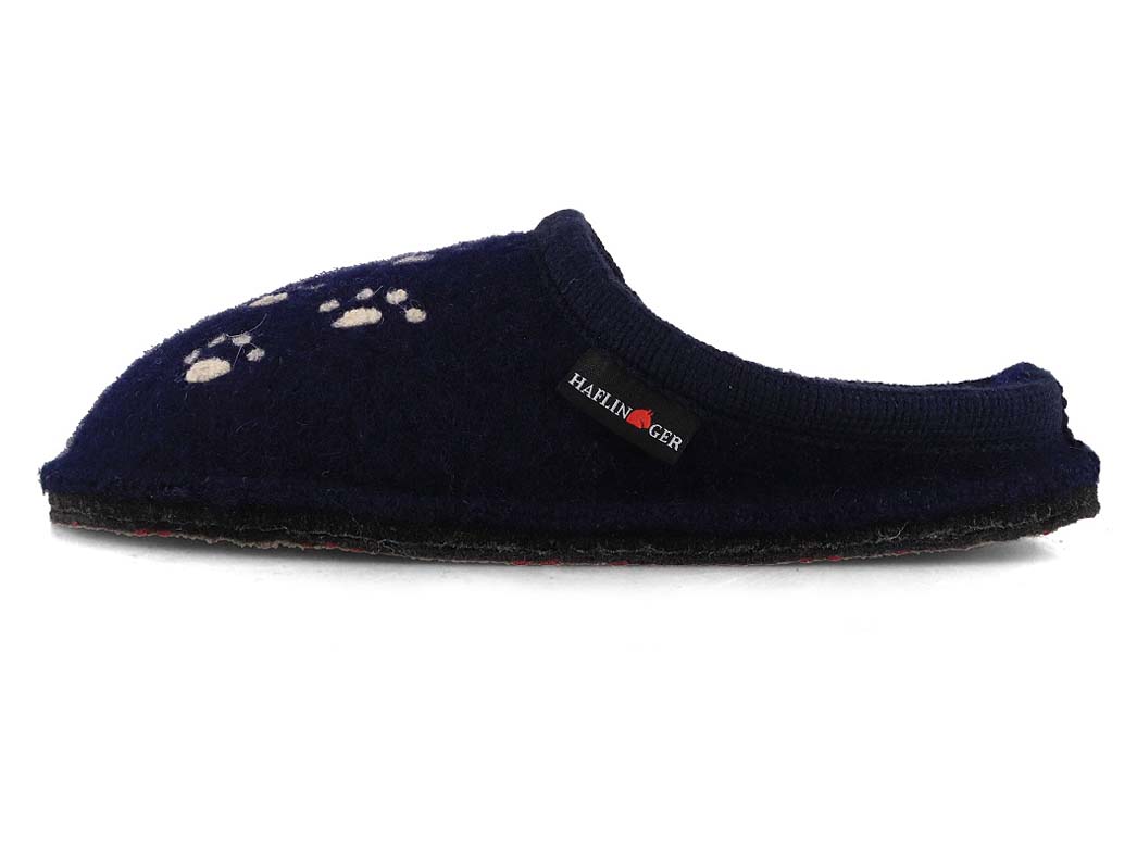 HAFLINGER Women Boiled Wool Slippers |Flair Fido, Blue|