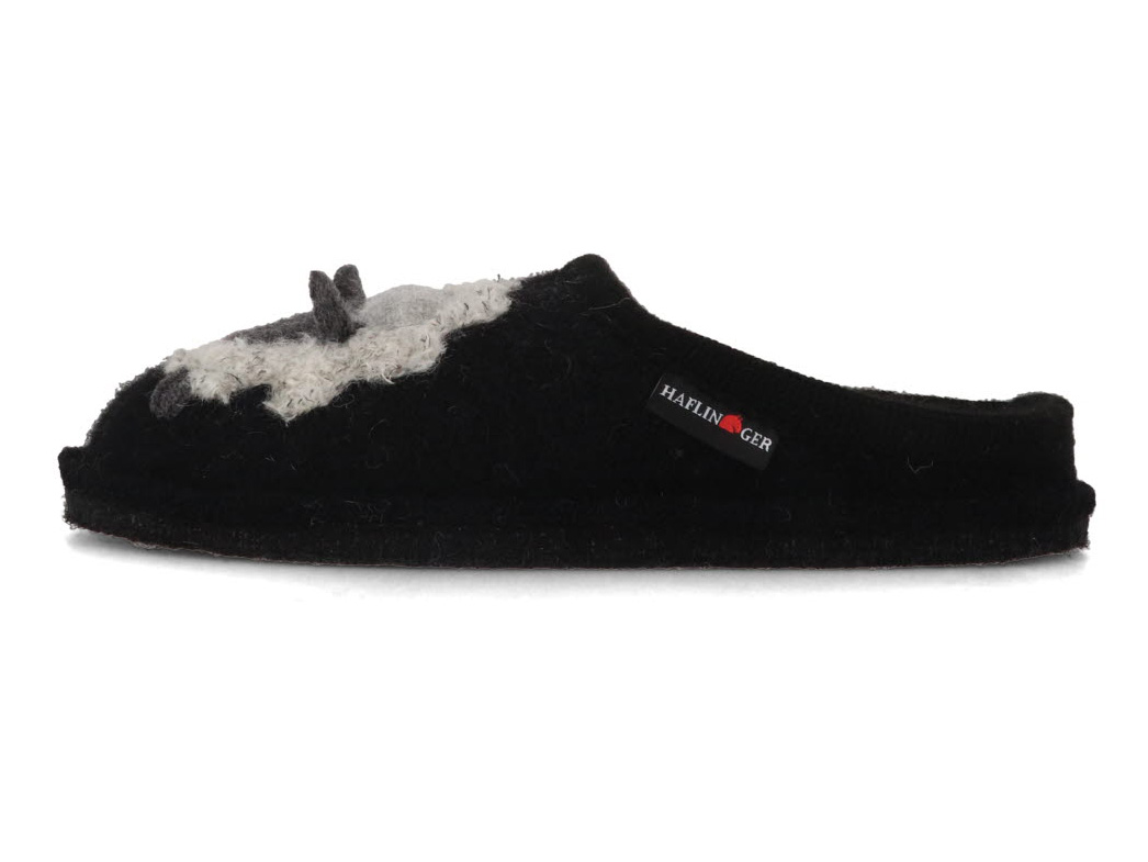 HAFLINGER Women Slippers Flair Lamby, Black