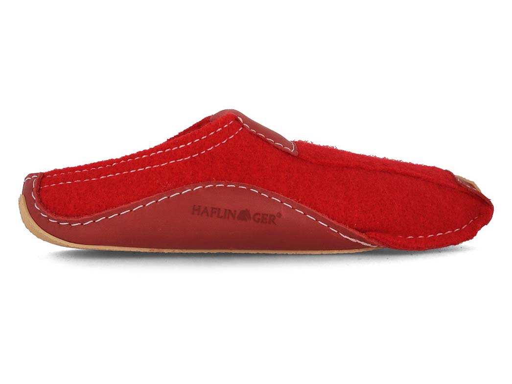 HAFLINGER Women Boiled Wool Slippers |Pocahontas, Red|